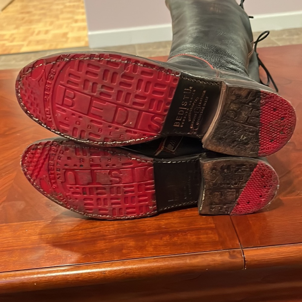 Bed Stu tall black distressed leather boots - Picture 5 of 11